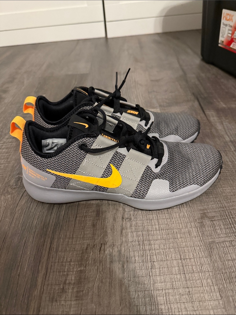 Nike Gray and Yellow Trainers with Black Accents